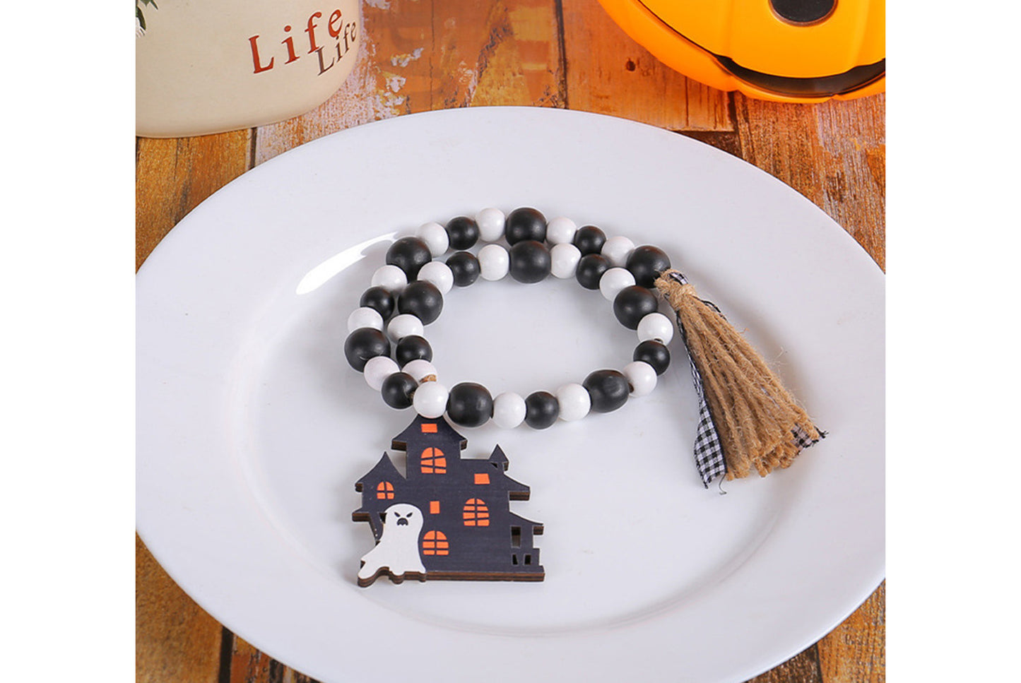 Halloween Wooden Bead Pendant