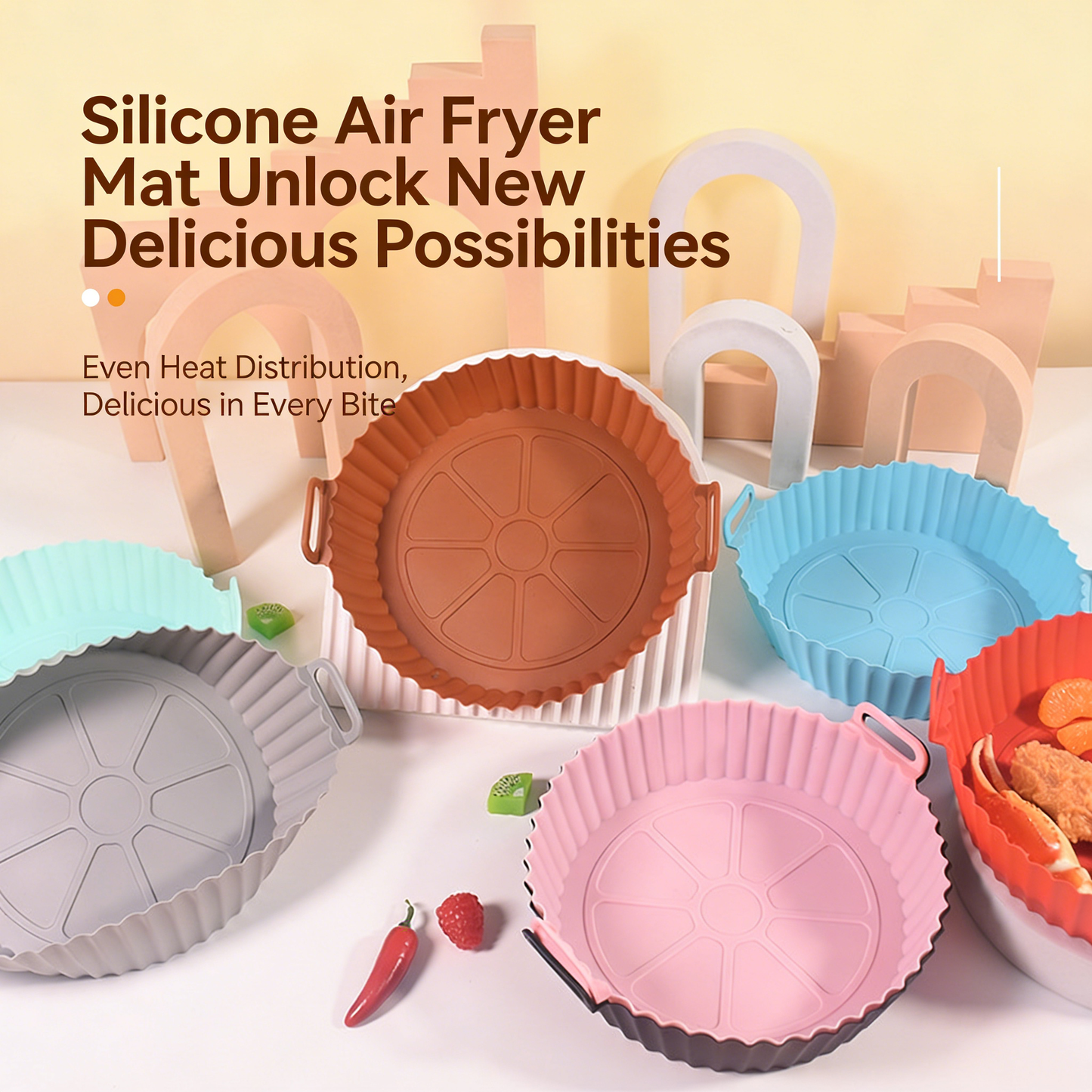 Round Silicone Air Fryer Baking Tray