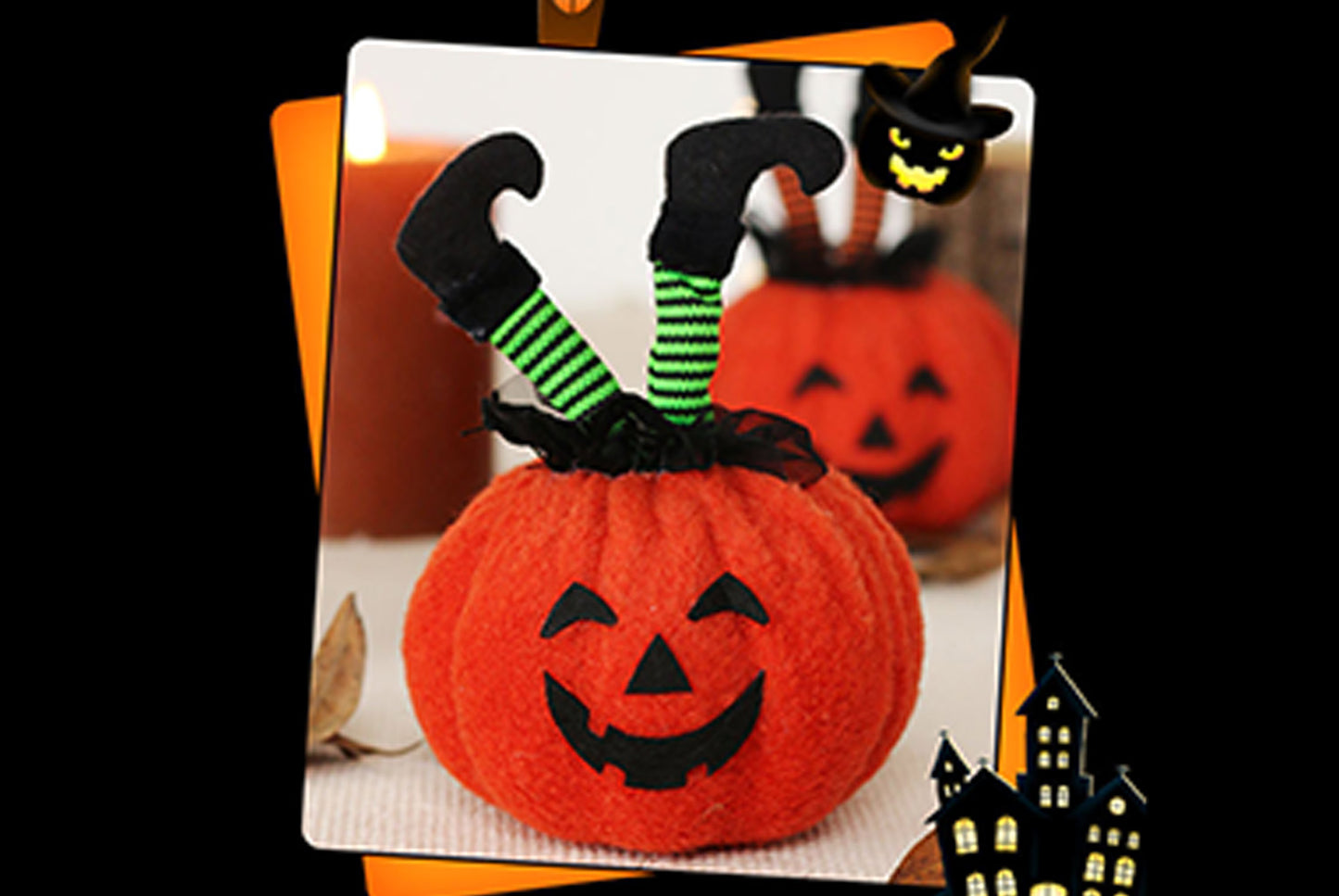 **Halloween Witch's Foot Pumpkin Doll**