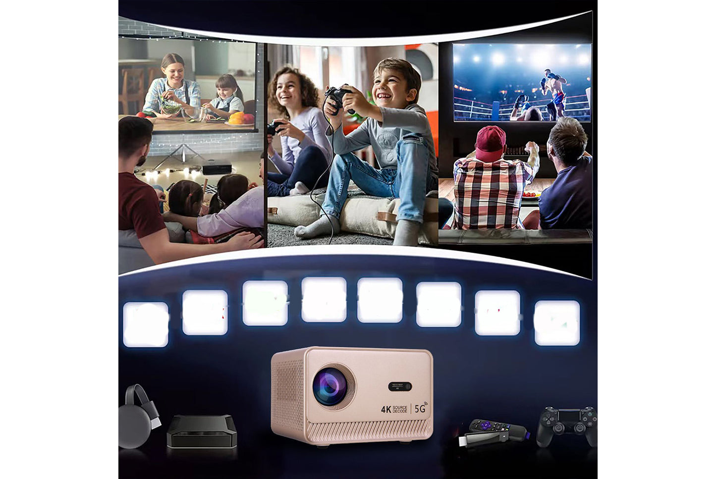 **Q96 E450 Android Projector for Home and Office*(UK plug)
