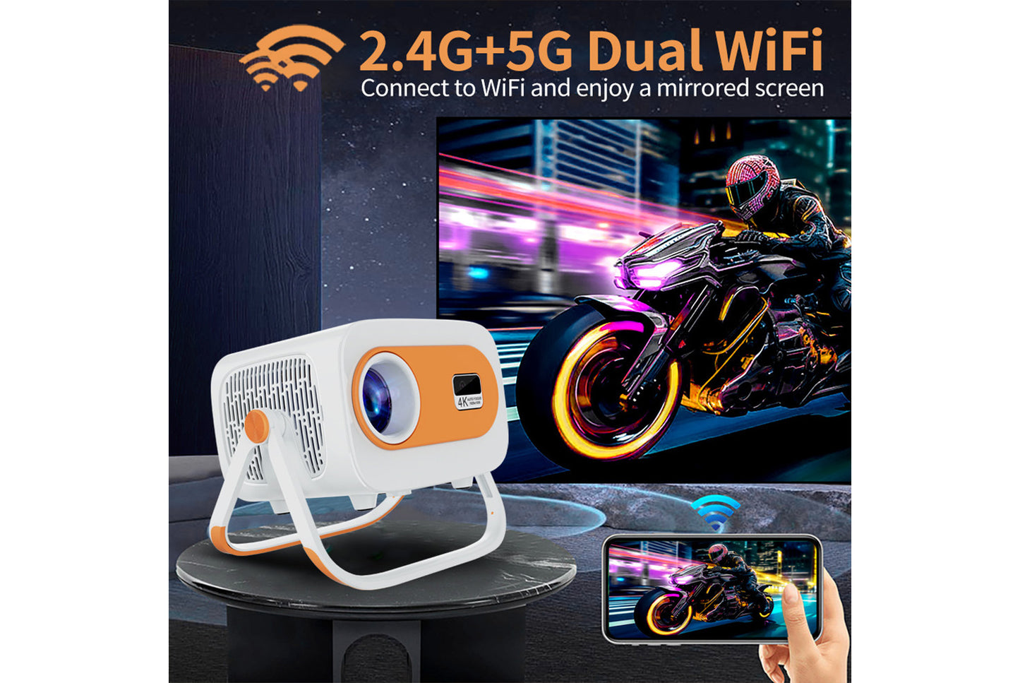 **JY325 Android 4K Projector Portable Smart Home Theater**(UK plug)