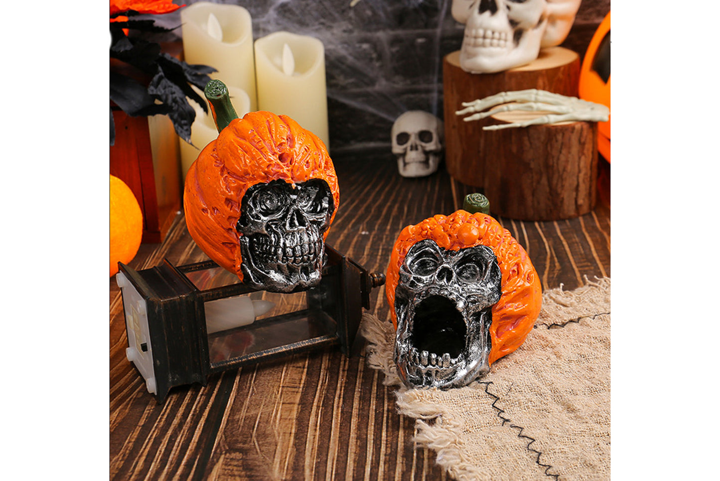 Halloween Resin Skull Figurine