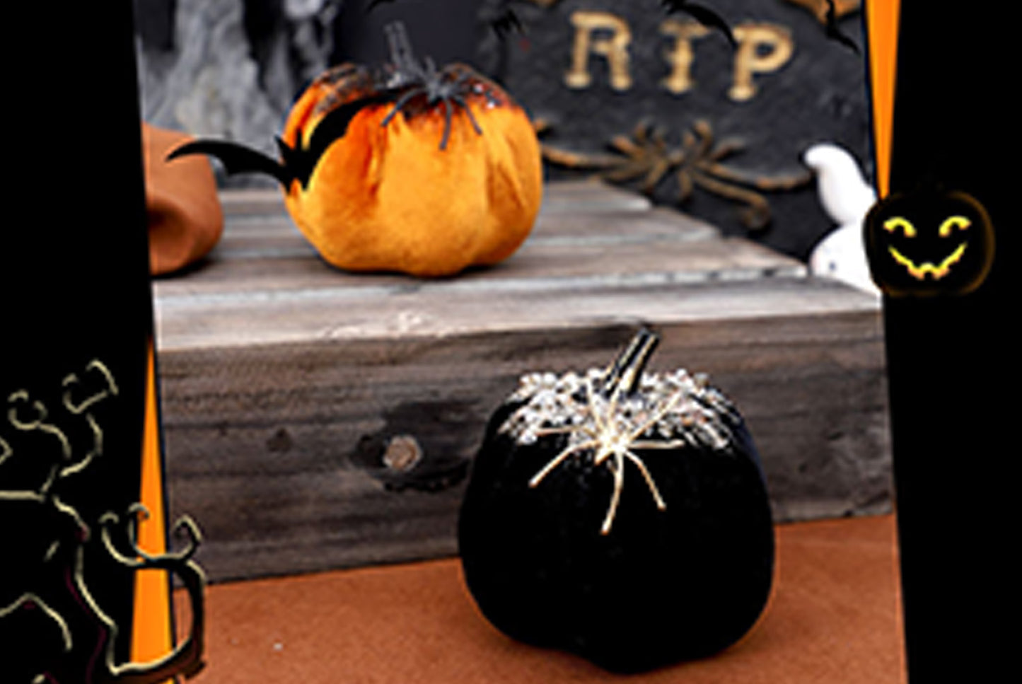 **Halloween Decorations: Instagram-Style Nordic-Style Simulated Spider Pumpkin Ornament**