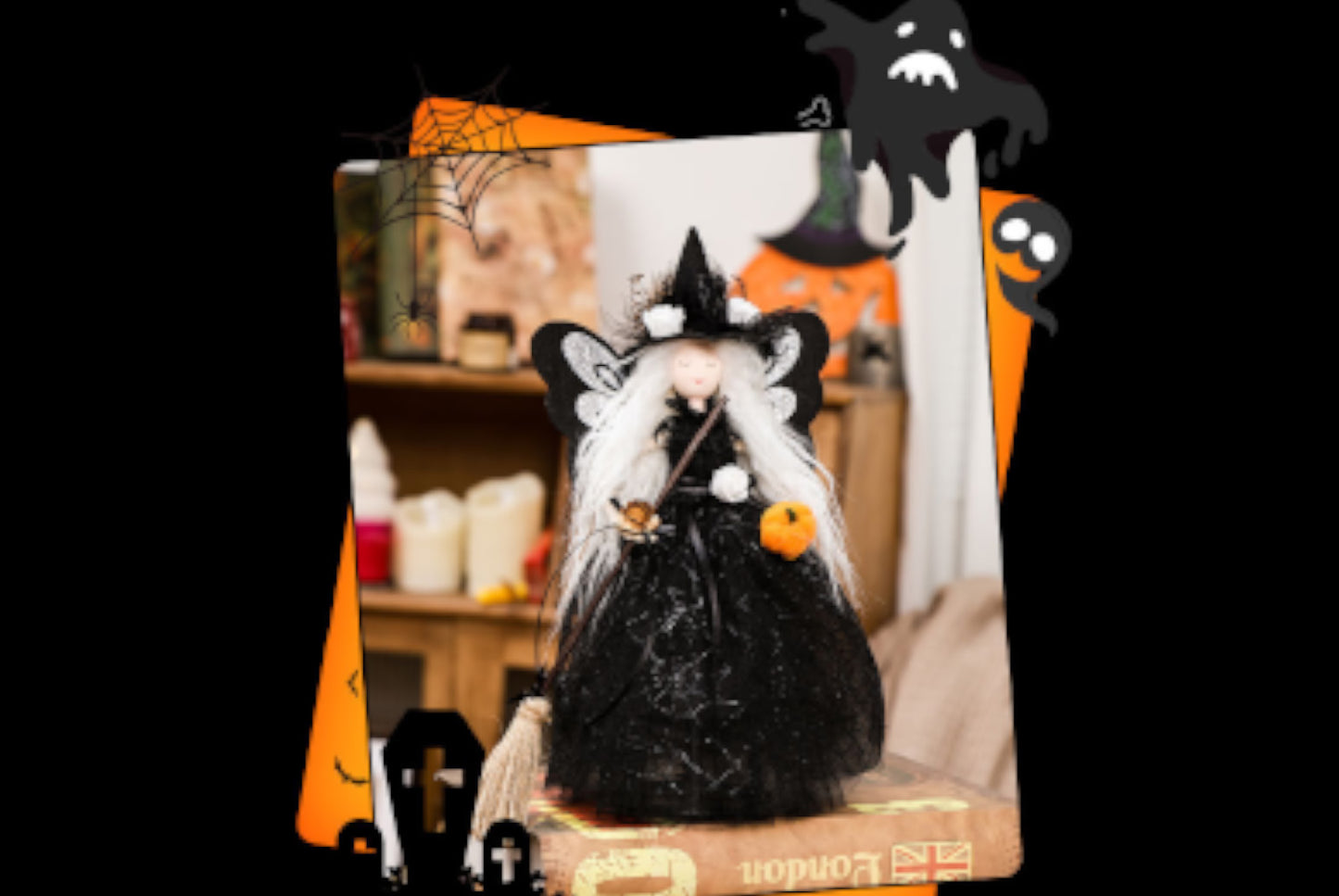 **Butterfly Witch Doll Treetop Star Ornament**