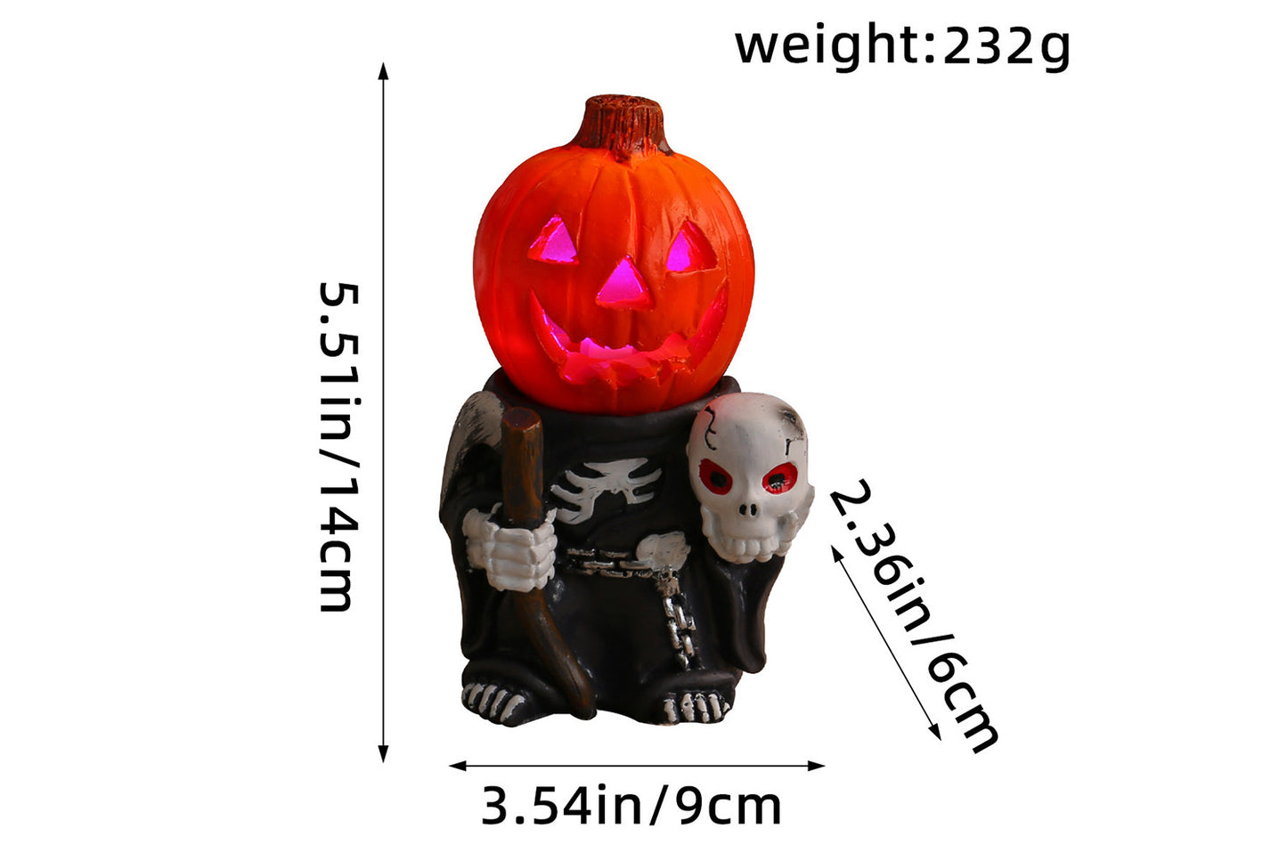 Halloween LED Pumpkin Knight Ornament | Luminous Resin Decoration