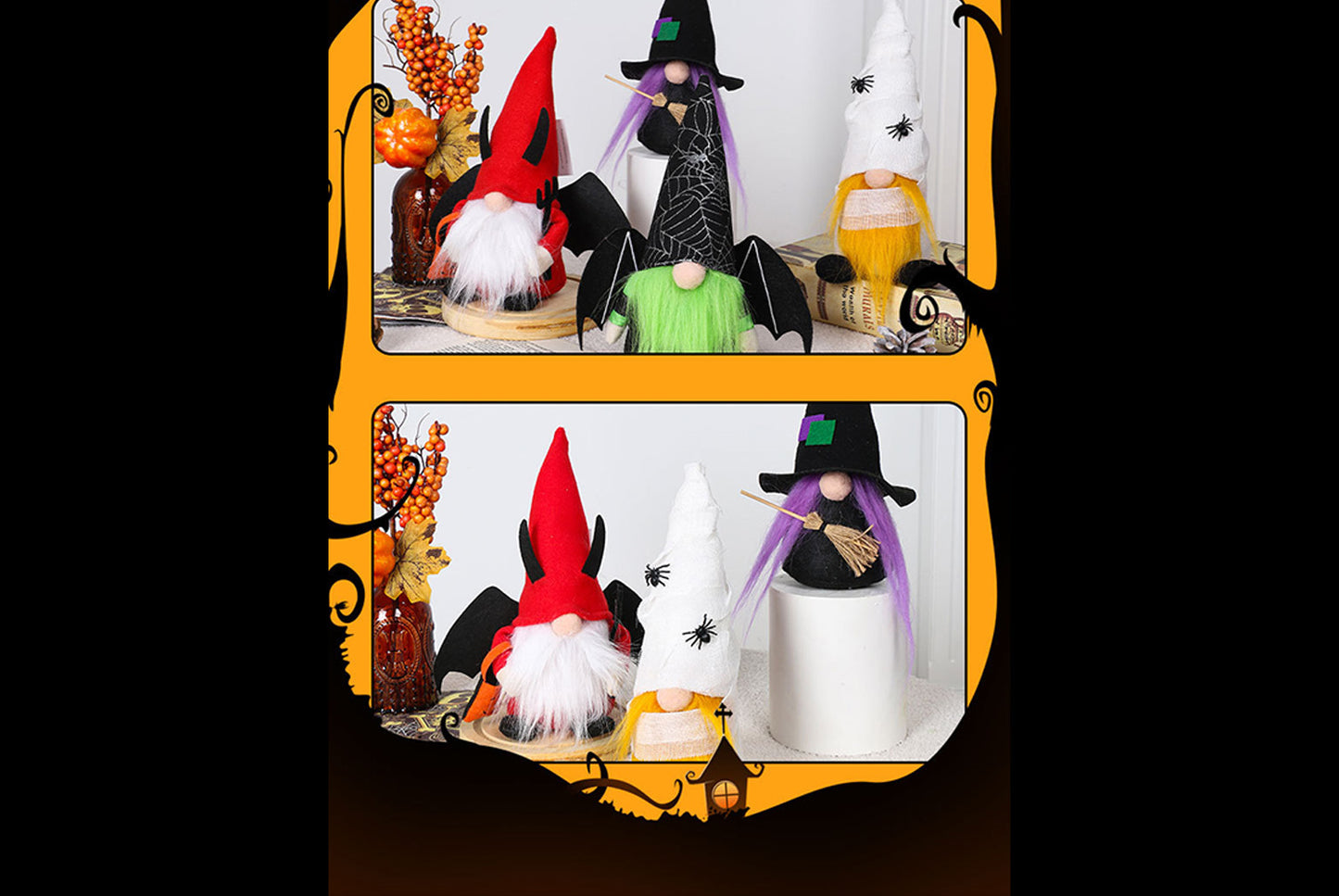 **Halloween Witch Bat Doll Decorative Ornament**