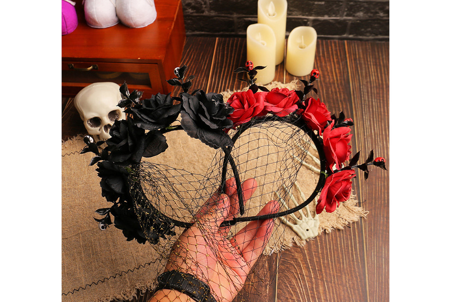 Halloween Mesh Rose Headband