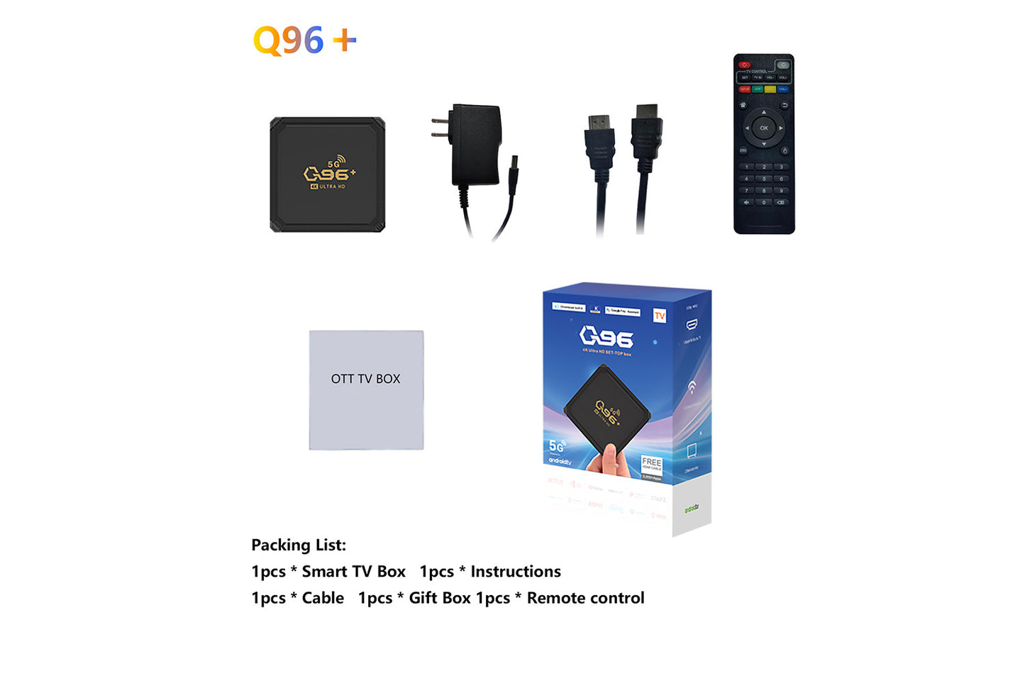 **Q96+ 5G Internet TV Set-Top Box 8GB+128GB UK Edition**(UK plug)