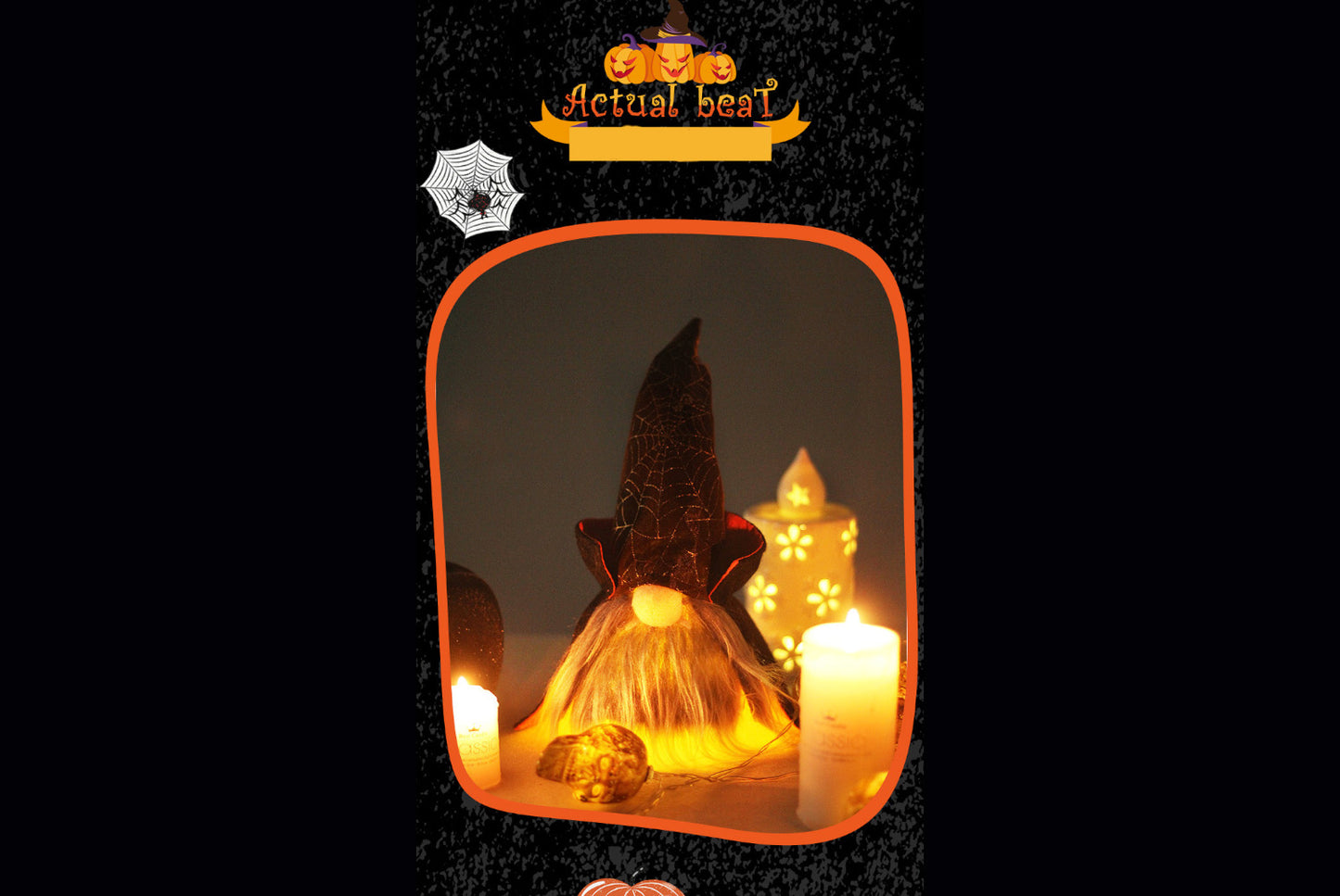 **Halloween Pirate Color-Changing Lights Faceless Old Man Doll Ornament**