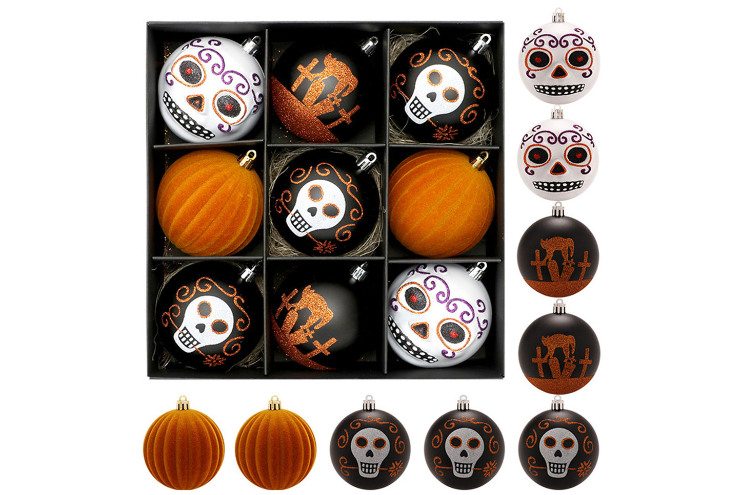 **Halloween Exquisite Scary Skull Plastic Ball Hanging Ornament**