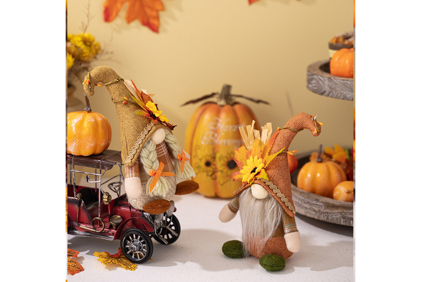 Thanksgiving Decorations, Standing Faceless Doll Gnome Figurine