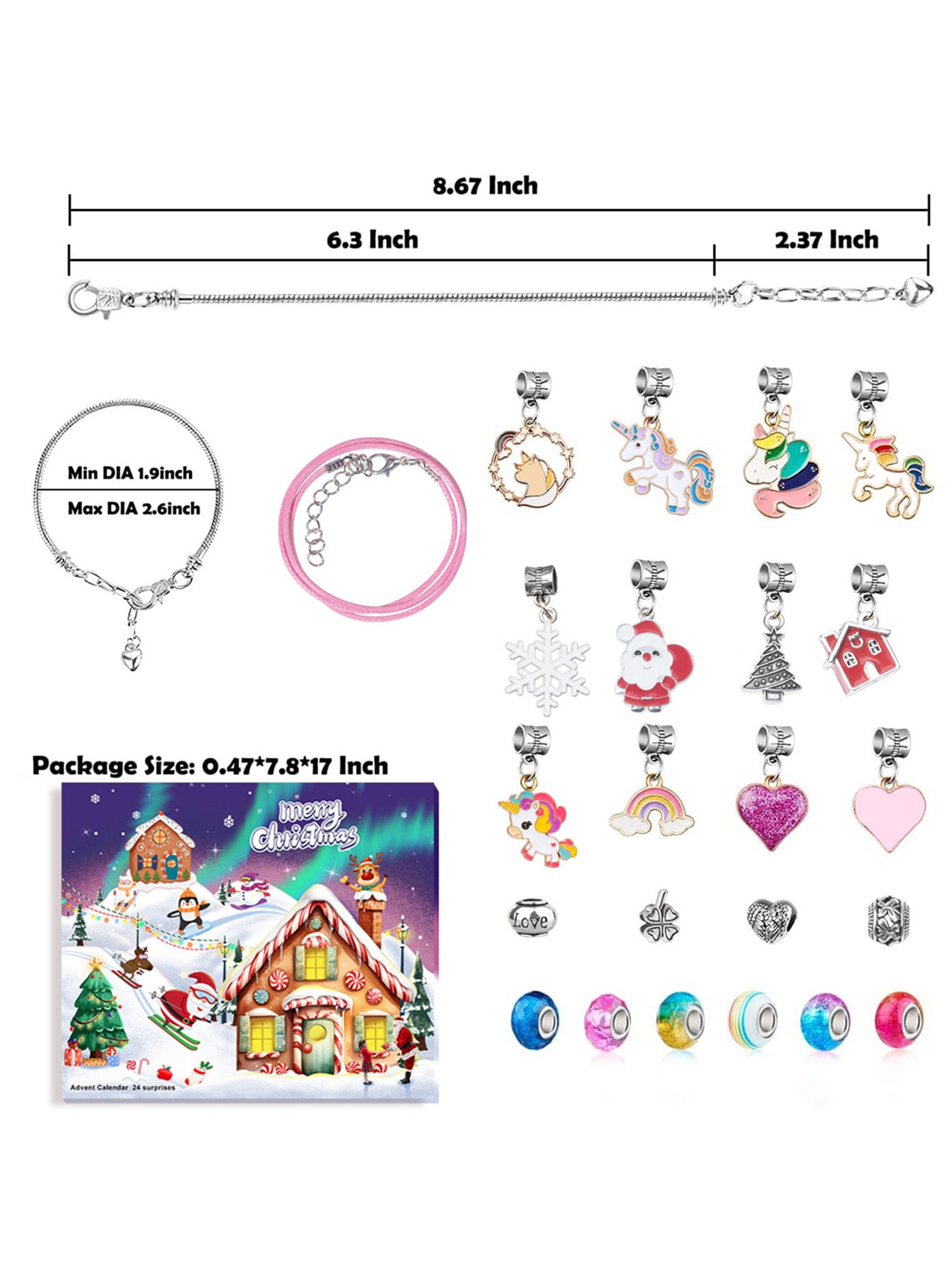 Christmas Countdown Advent Calendar Gift Box 24-grid
