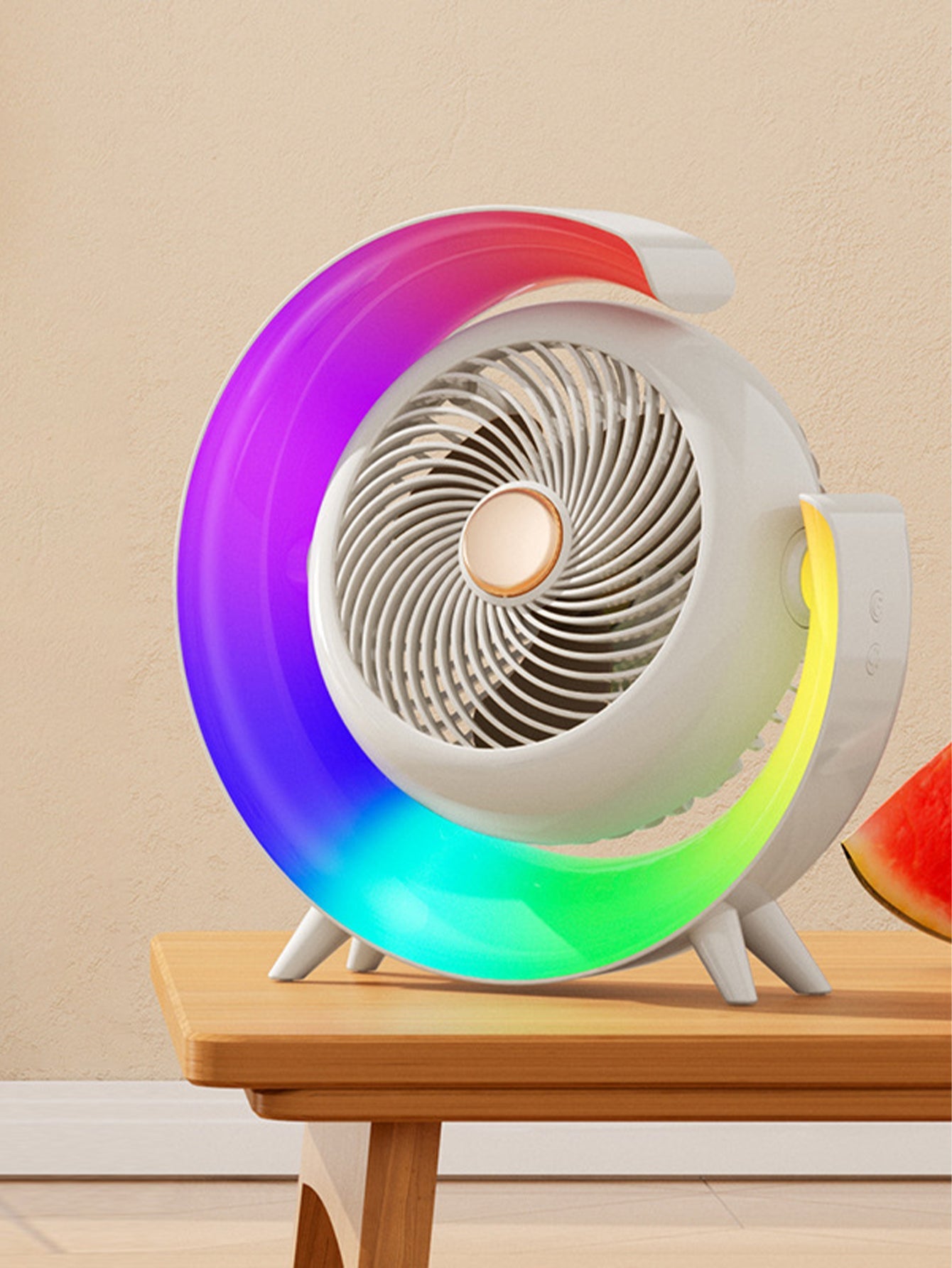 Portable USB Desktop Fan with Ambient Light - 2 Styles and 4 Colours