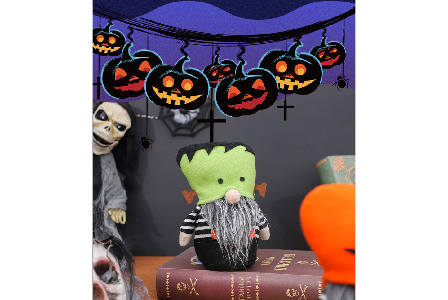 **Halloween Monster Pumpkin Hat Doll**