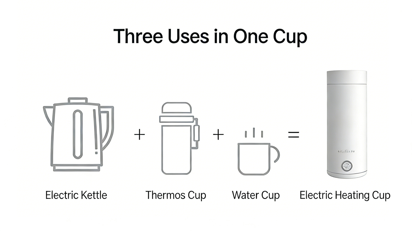 **Small Portable Electric Cup Travel Insulated Kettle**