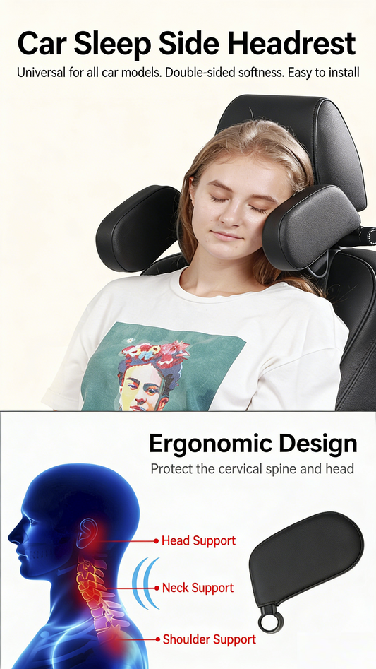 Car Headrest & Neck Support Pillow