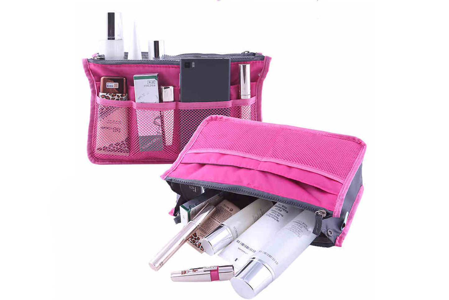 Double zipper storage bag