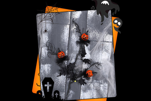 Black Spooky Pumpkin Cuttings Bouquet - Perfect for Halloween Decorations