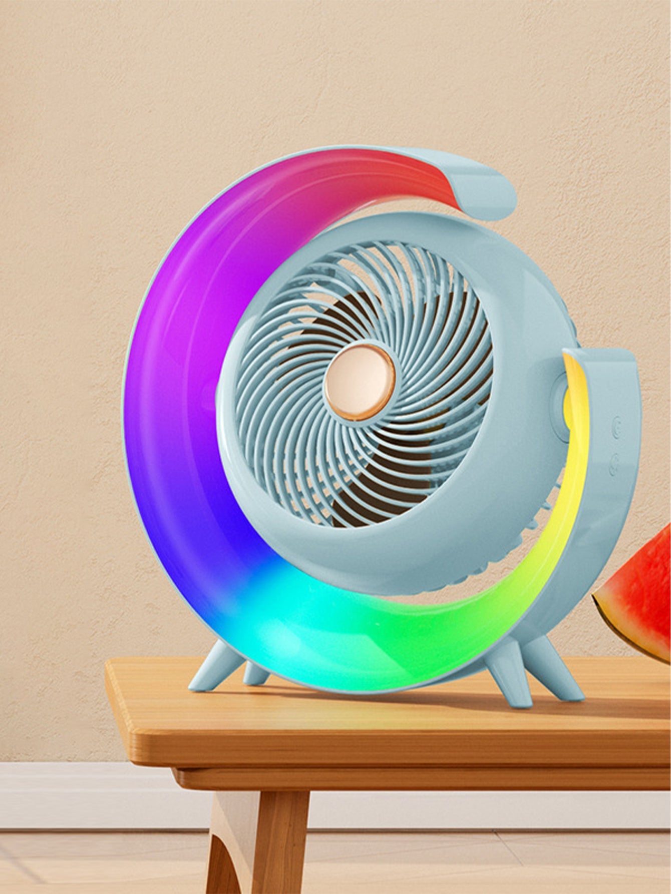 Portable USB Desktop Fan with Ambient Light - 2 Styles and 4 Colours