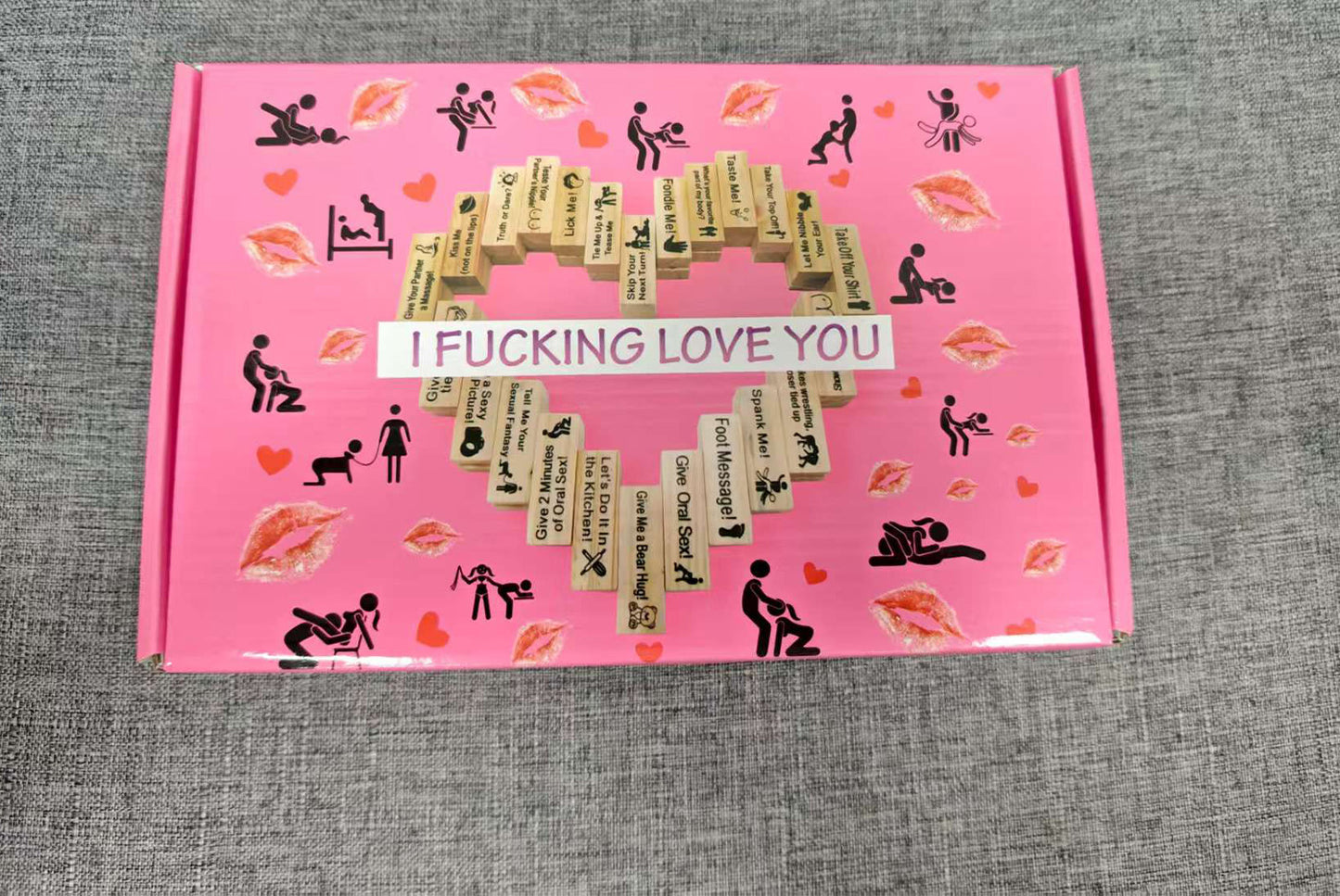 Wooden Jenga Tower Game (Three-Color English Blocks