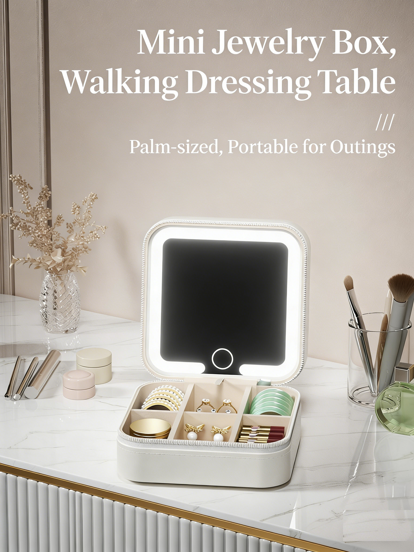 Portable Folding LED Makeup Mirror