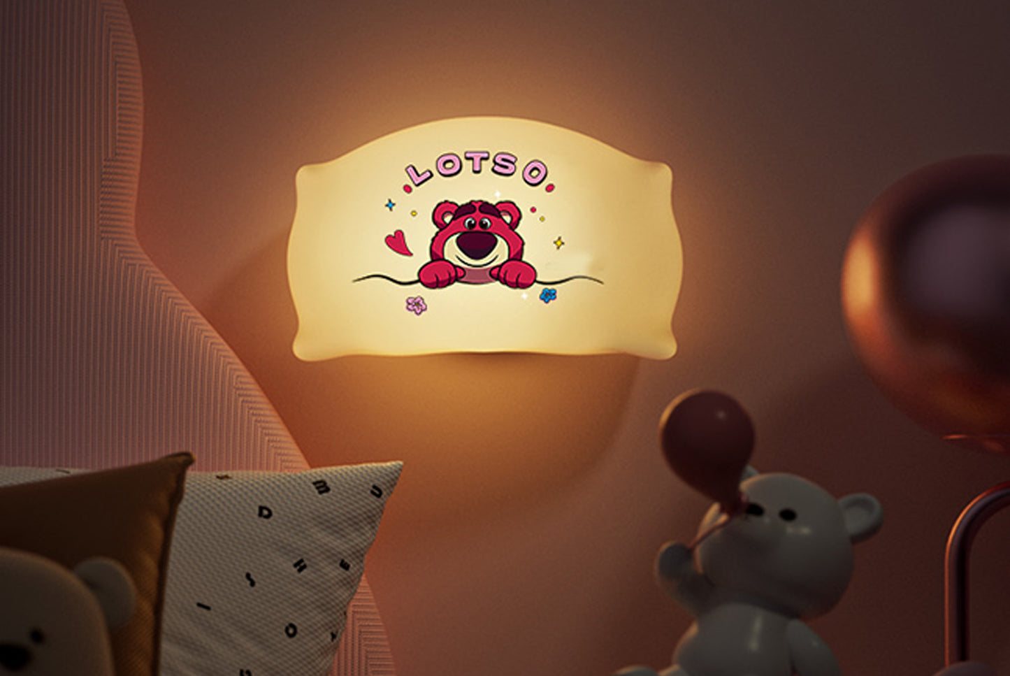 Strawberry Bear/Stitch Pillow Magnetic Night Light