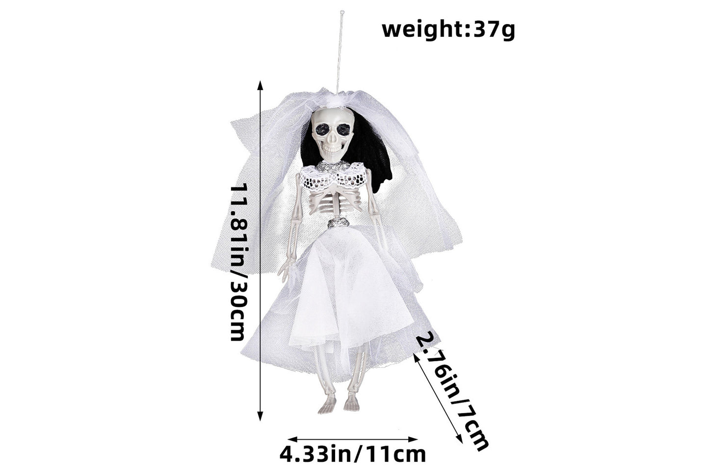 **Haunted House Halloween Skeleton Bride and Groom Hanging Ornament**