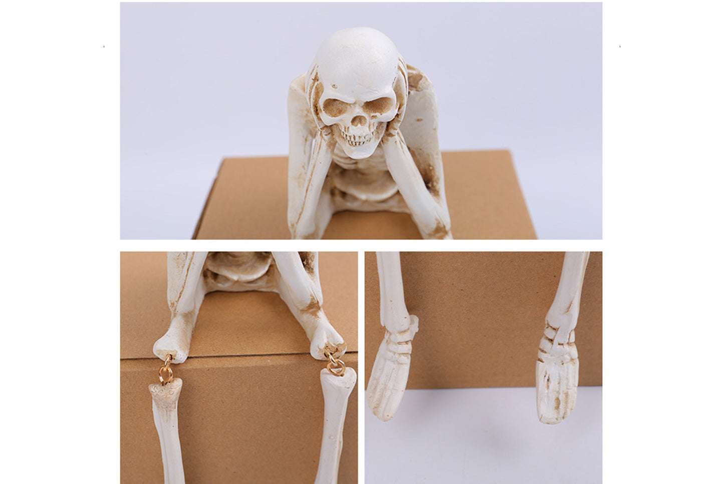 Halloween Resin Skeleton Ornaments | Three "Don't Hear, Don't See, Don't Talk" Styles