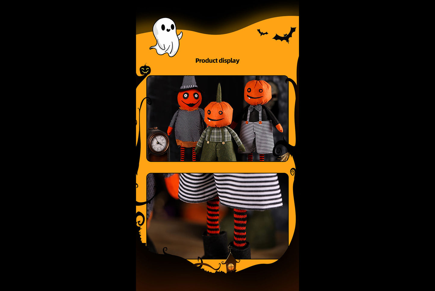 **Halloween Cute Pumpkin Boy with Retractable Legs**
