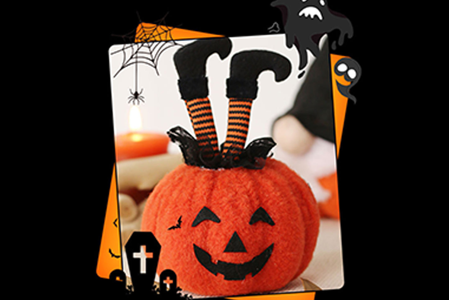 **Halloween Witch's Foot Pumpkin Doll**