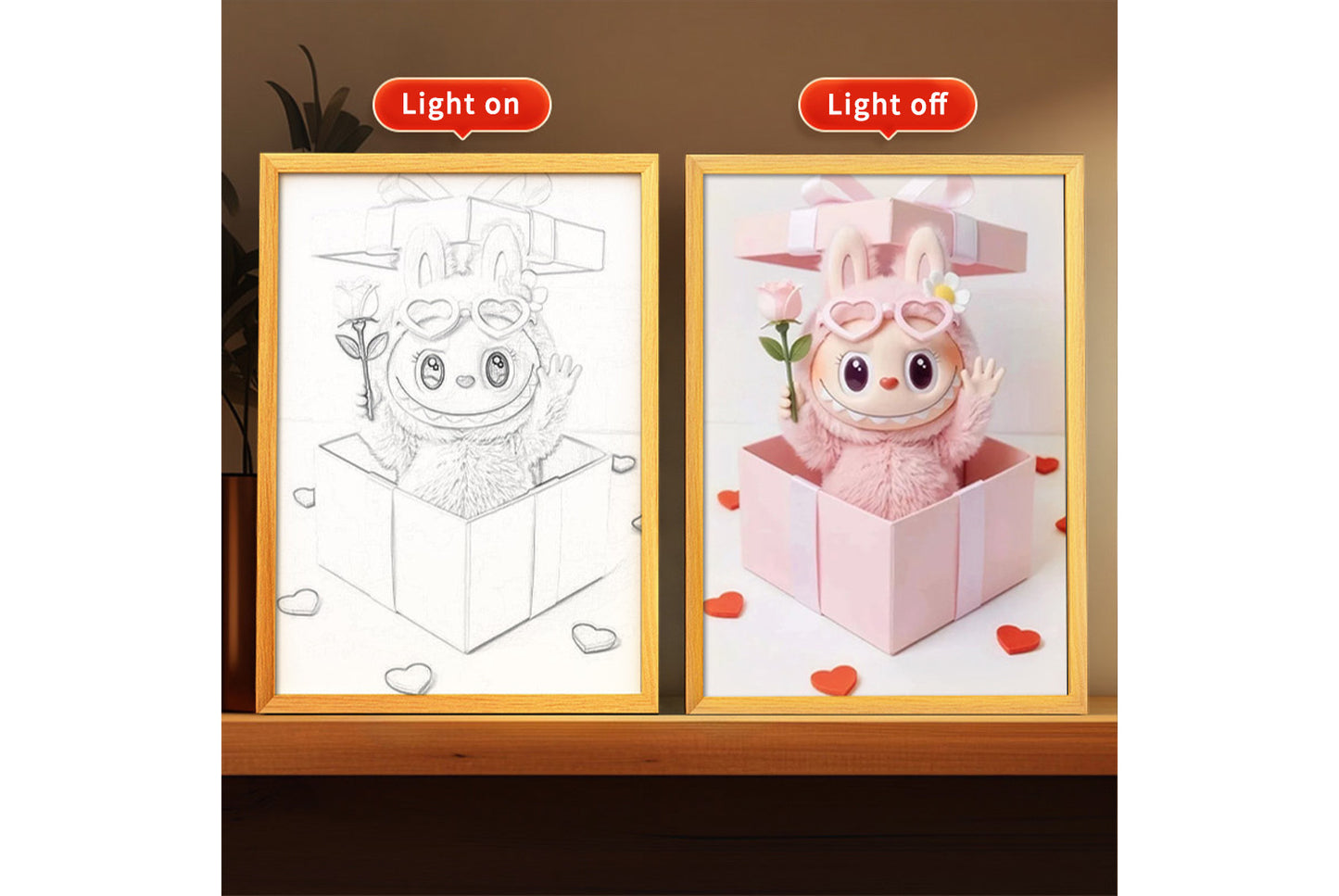 Labubu Cartoon Light Painting