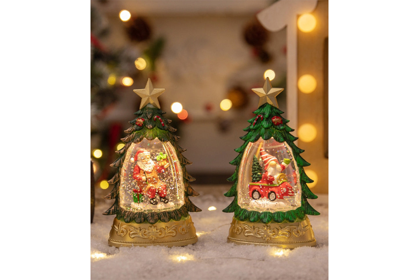 **Christmas Tree Crystal Chandelier - Luminous Snow Desktop Night Light**