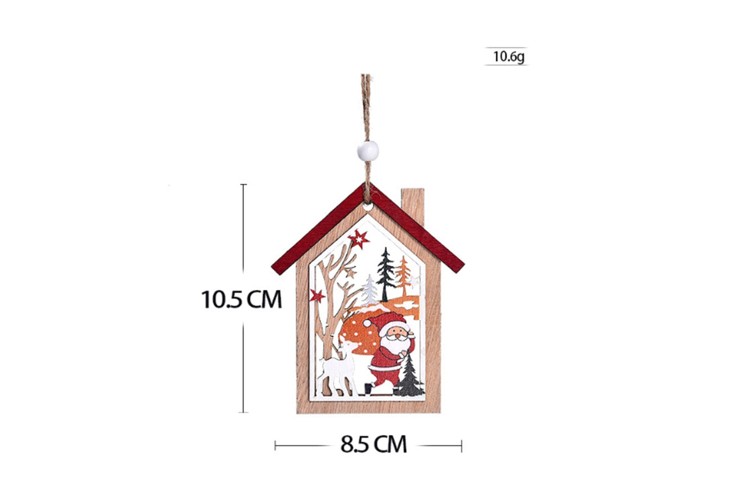 **Christmas Wooden Hollow Pendant - Holiday Tree Ornaments**