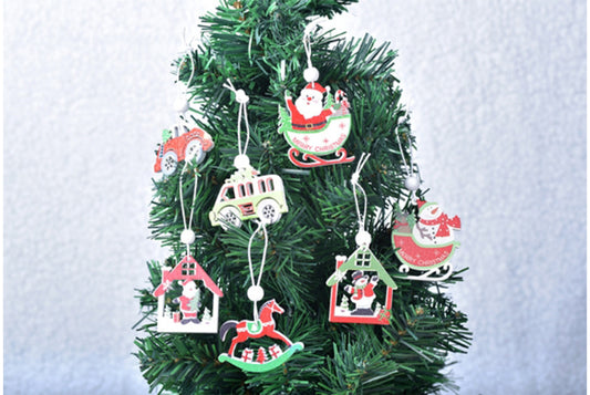 **Wooden Box Christmas Ornament Set - Holiday Decorations**
