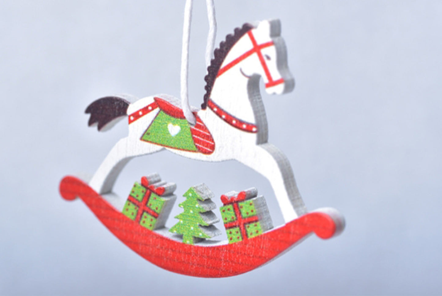 **Wooden Box Christmas Ornament Set - Holiday Decorations**