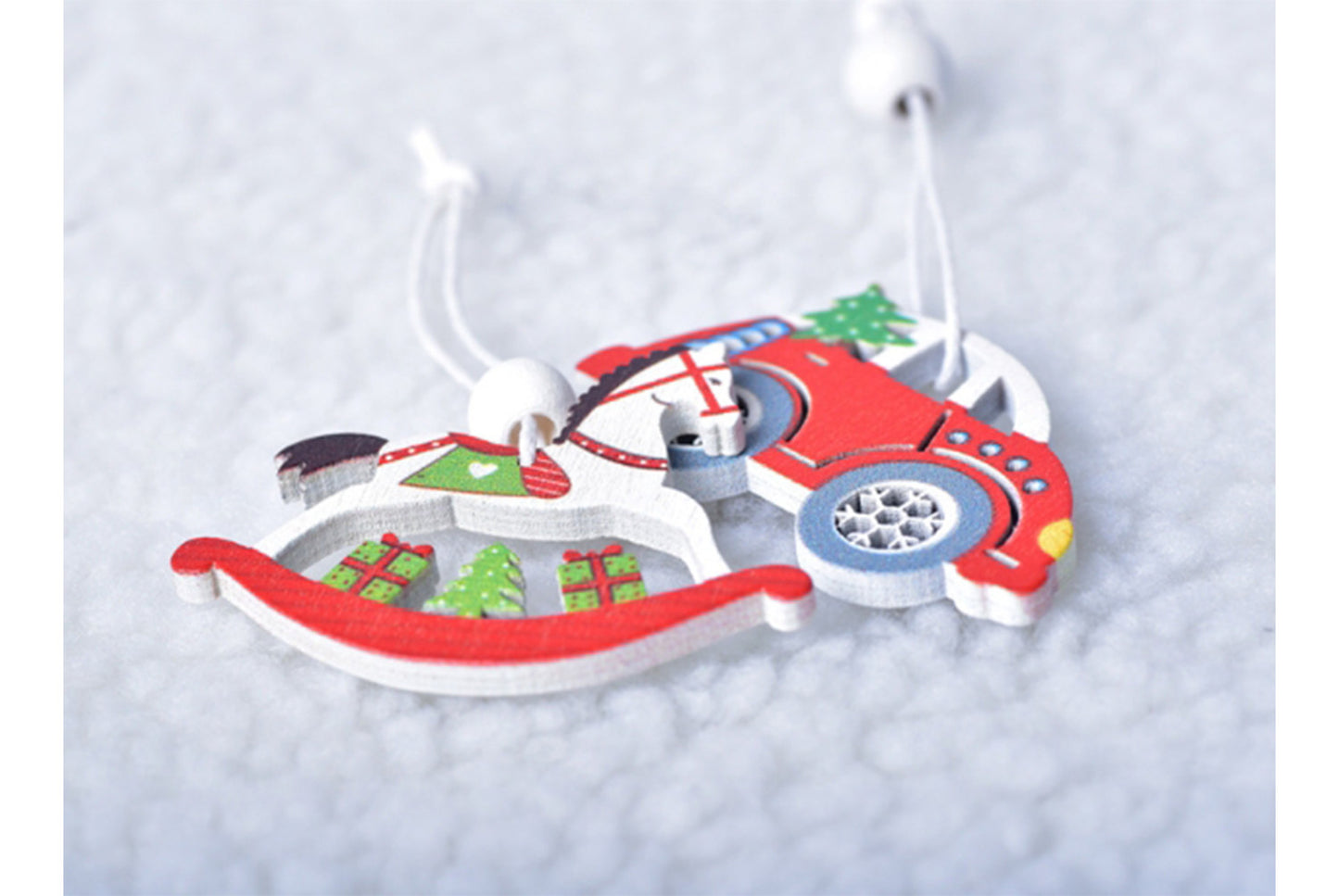 **Wooden Box Christmas Ornament Set - Holiday Decorations**