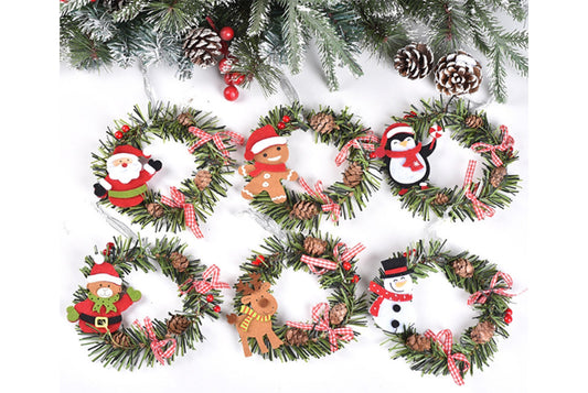 **Christmas PVC Wreath Pendant - Pine Cone Decoration**