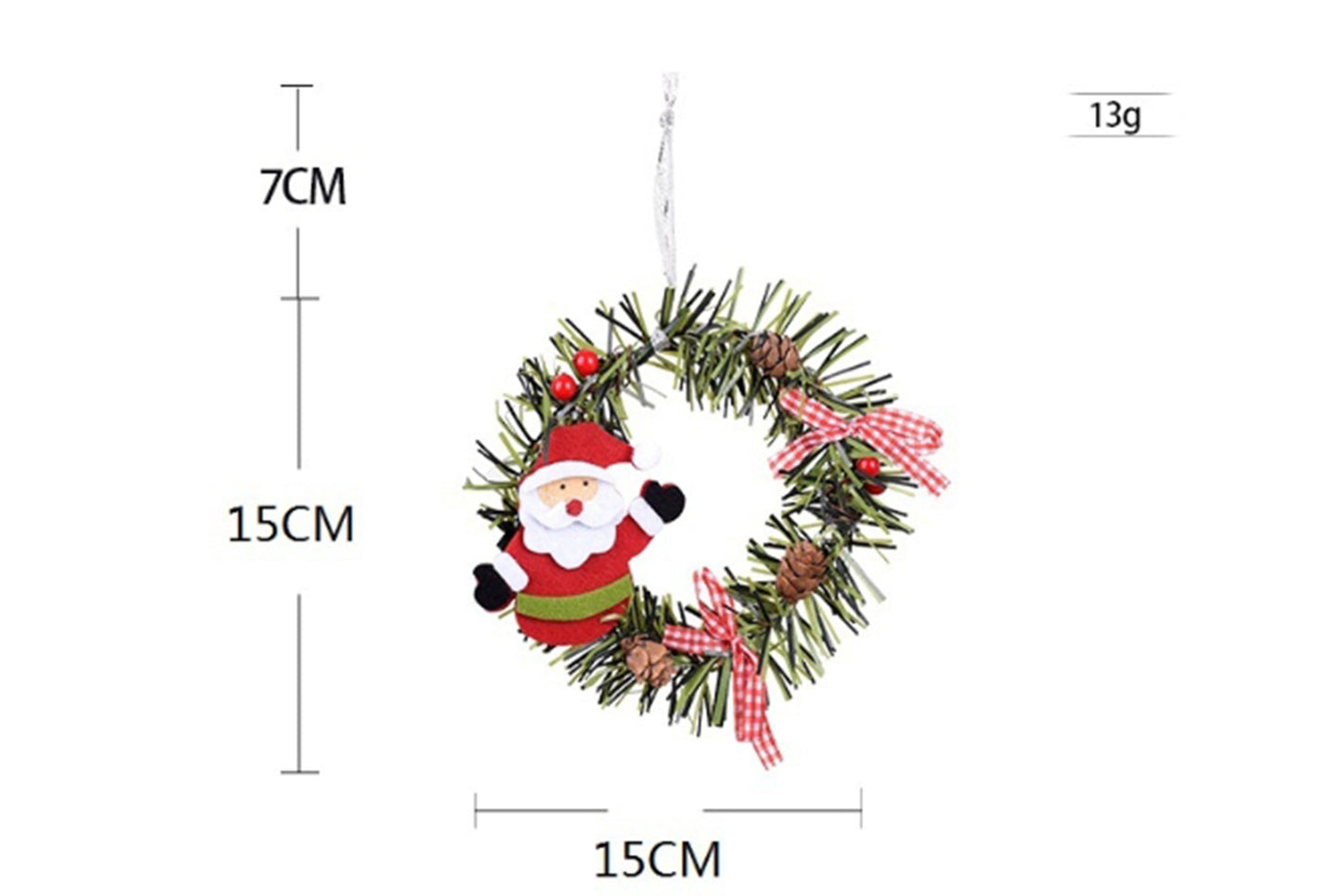 **Christmas PVC Wreath Pendant - Pine Cone Decoration**