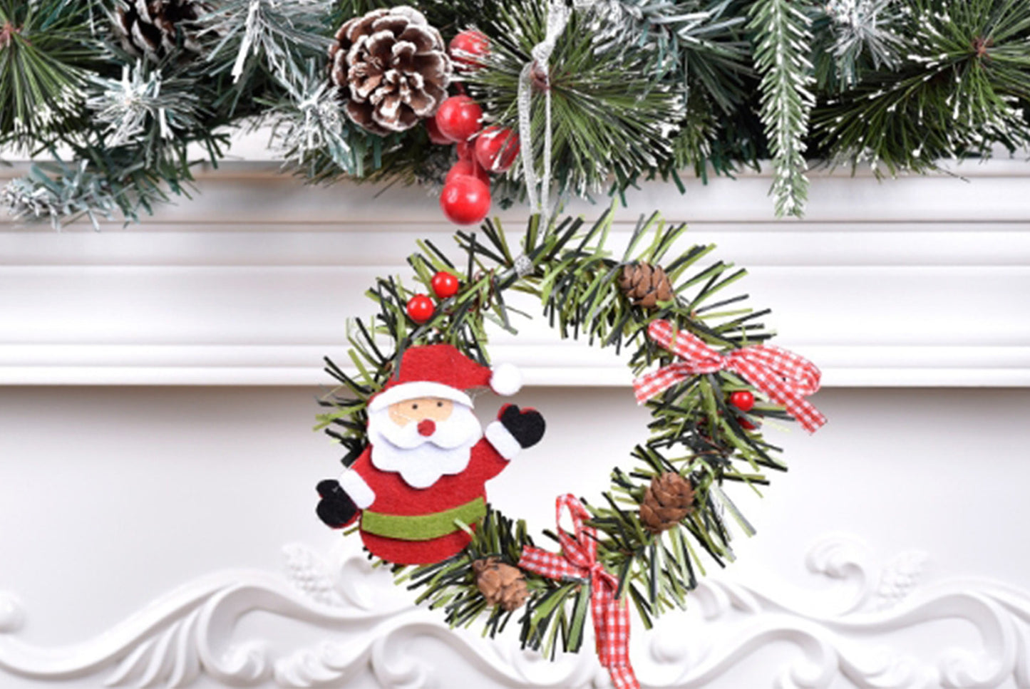 **Christmas PVC Wreath Pendant - Pine Cone Decoration**