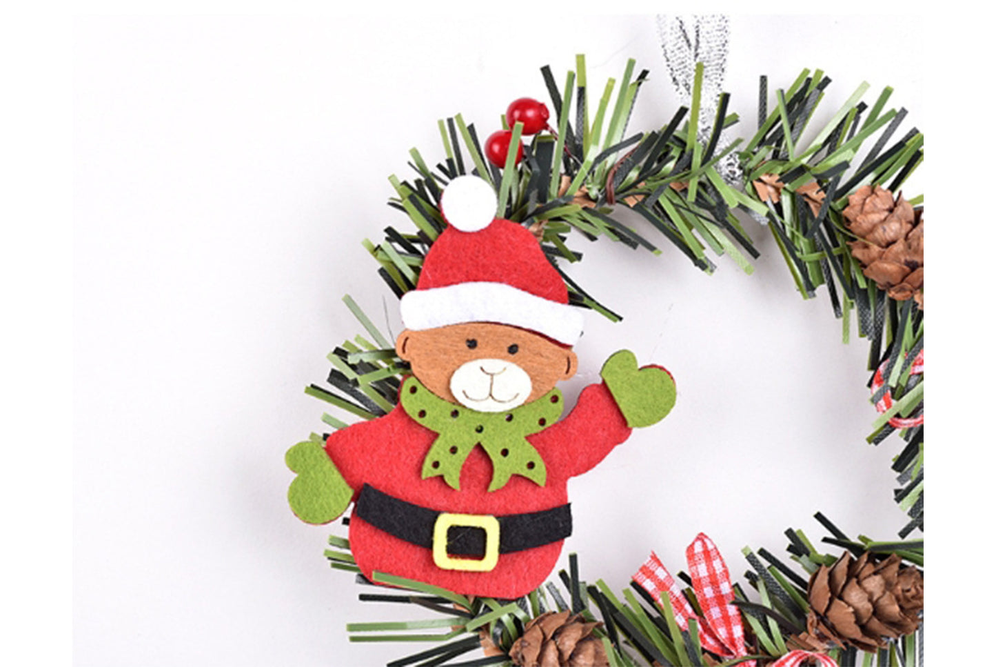 **Christmas PVC Wreath Pendant - Pine Cone Decoration**