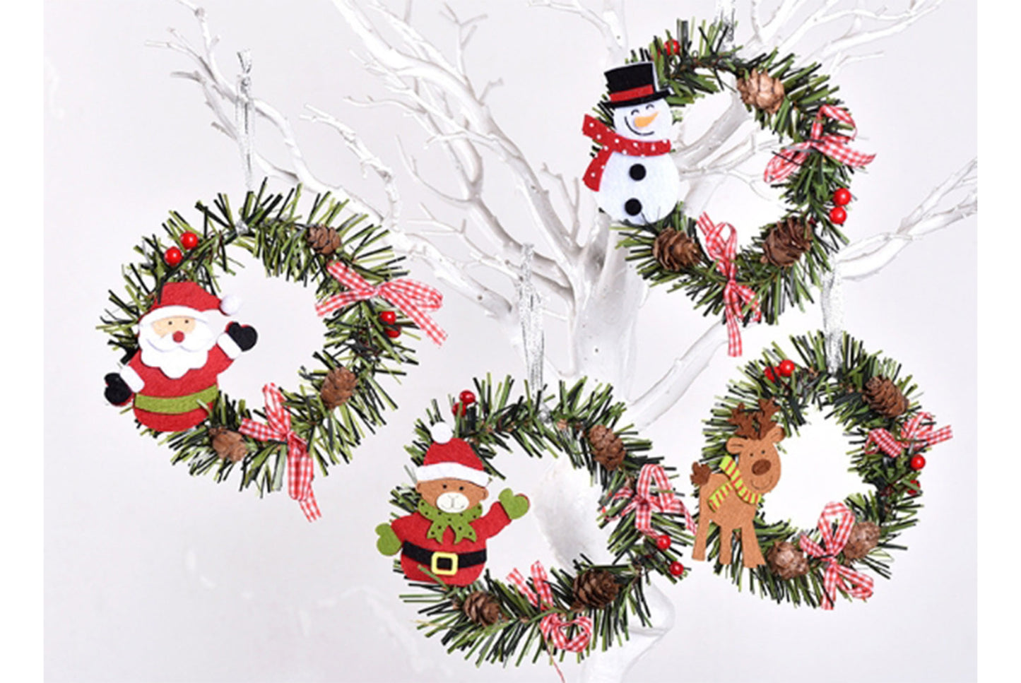 **Christmas PVC Wreath Pendant - Pine Cone Decoration**