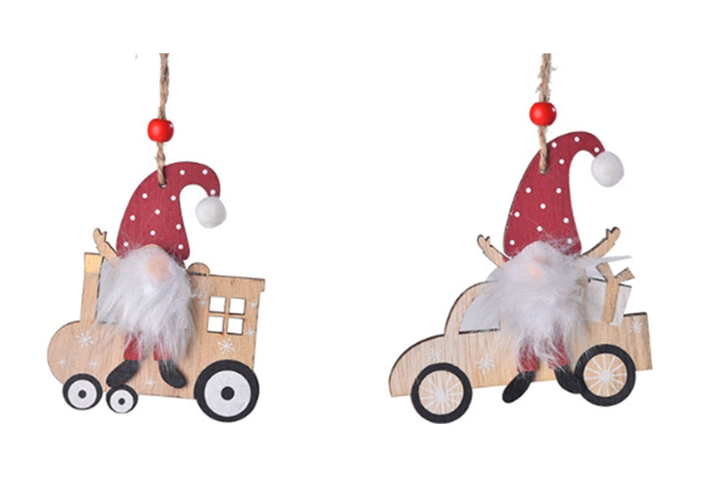 **New Christmas Wooden Ornament - Faceless Old Man Rudolph Ornament**