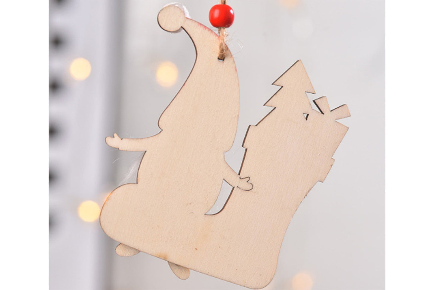 **New Christmas Wooden Ornament - Faceless Old Man Rudolph Ornament**