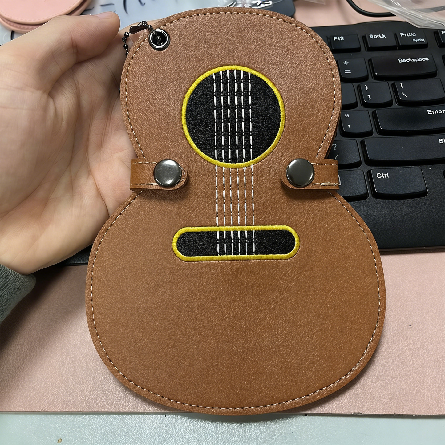 Leather Embroidered Pick Bag