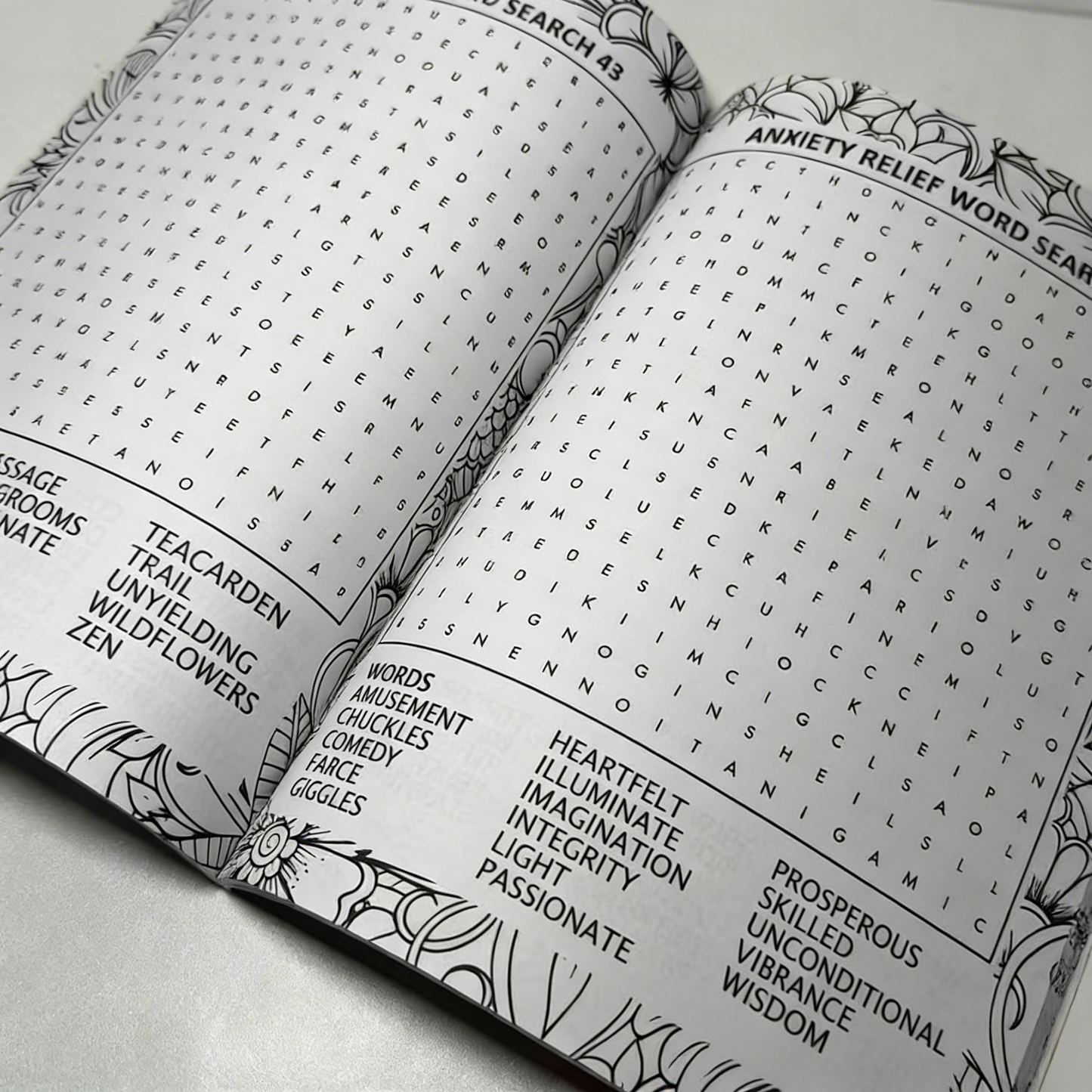 **Anxiety Relief Word Search Coloring Book**