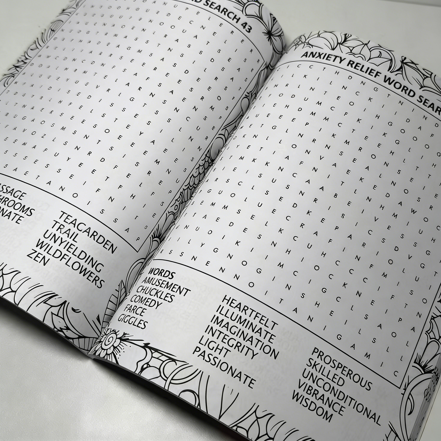 **Anxiety Relief Word Search Coloring Book**