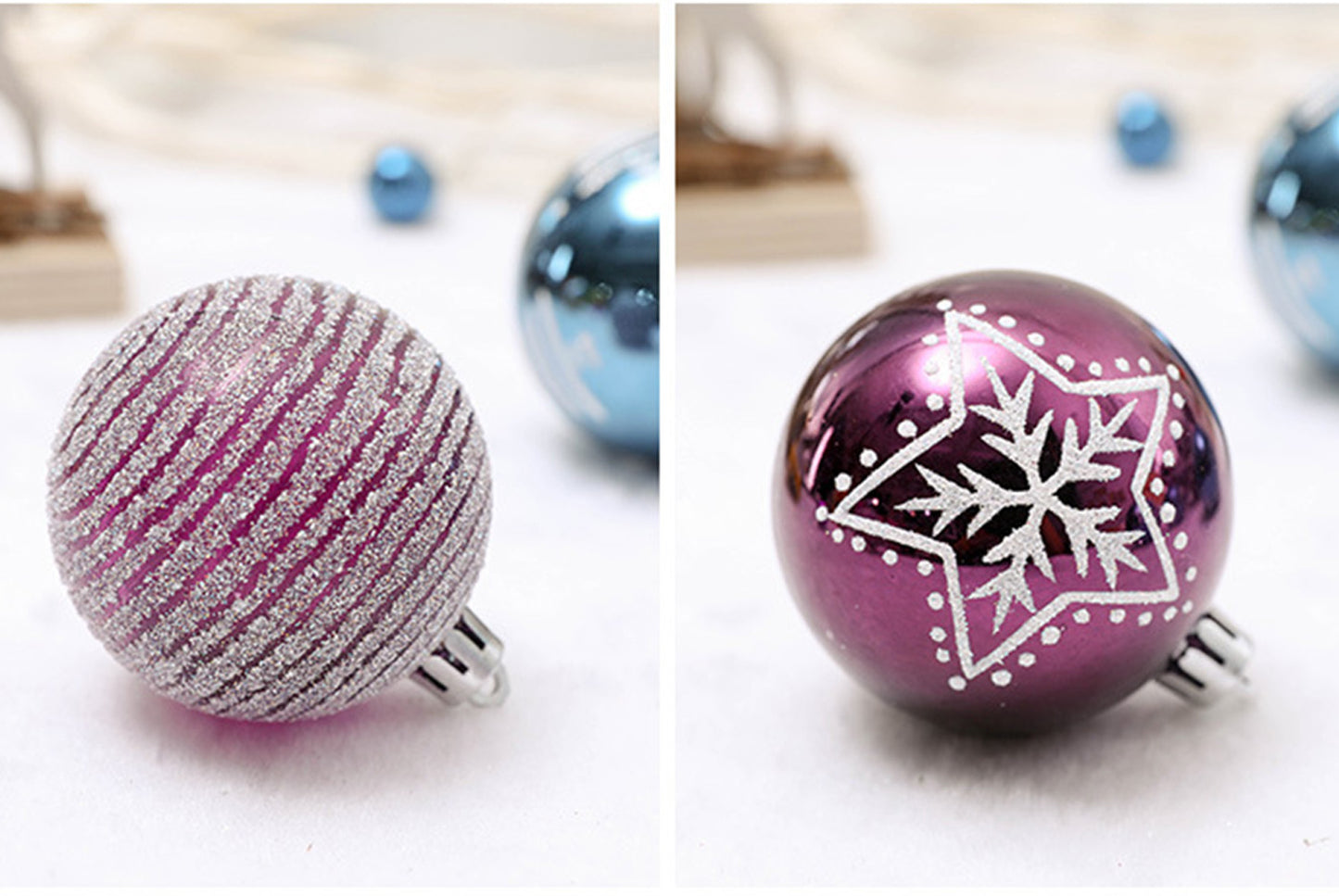 6cm/24 Blue-Purple Painted Ball Set