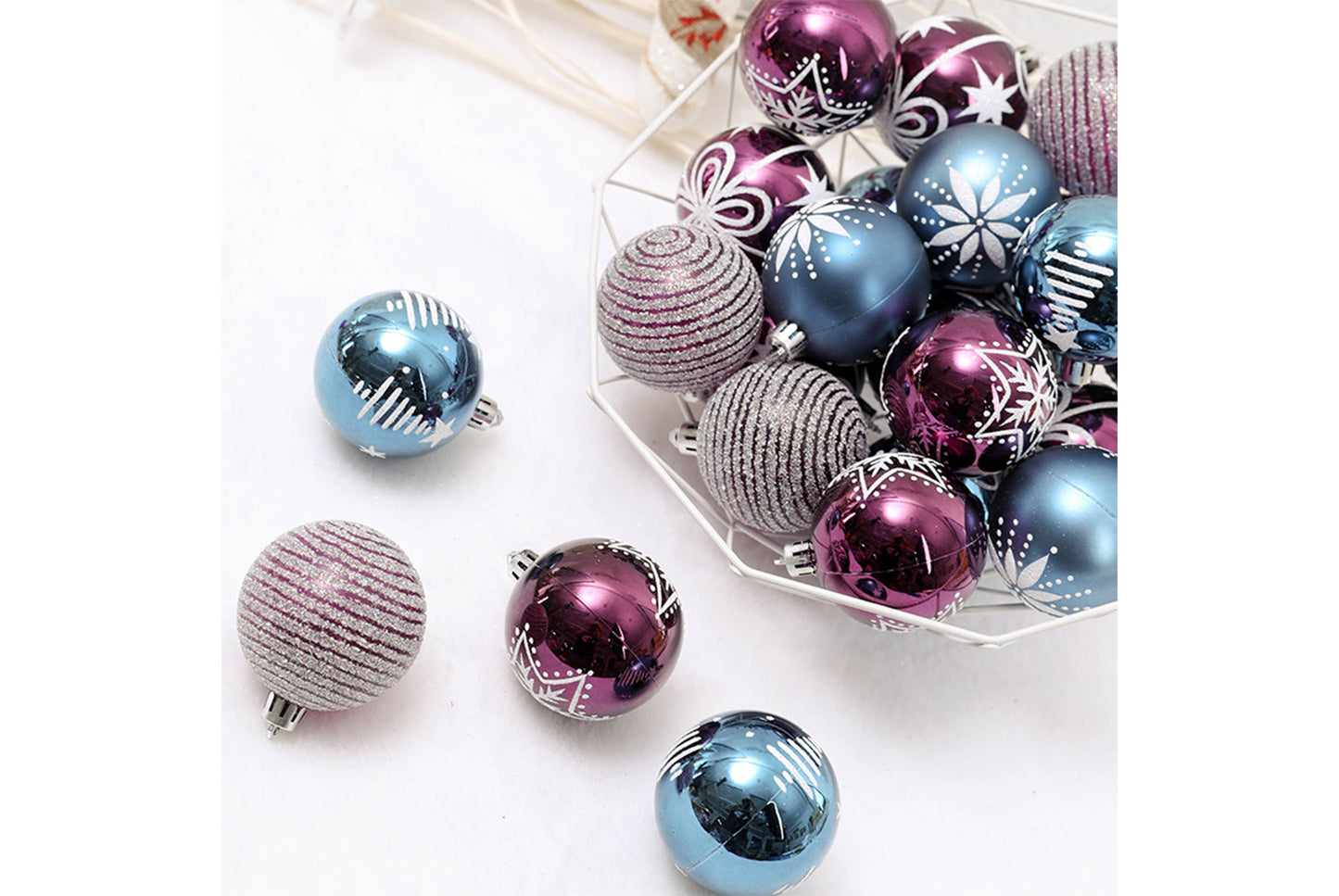6cm/24 Blue-Purple Painted Ball Set