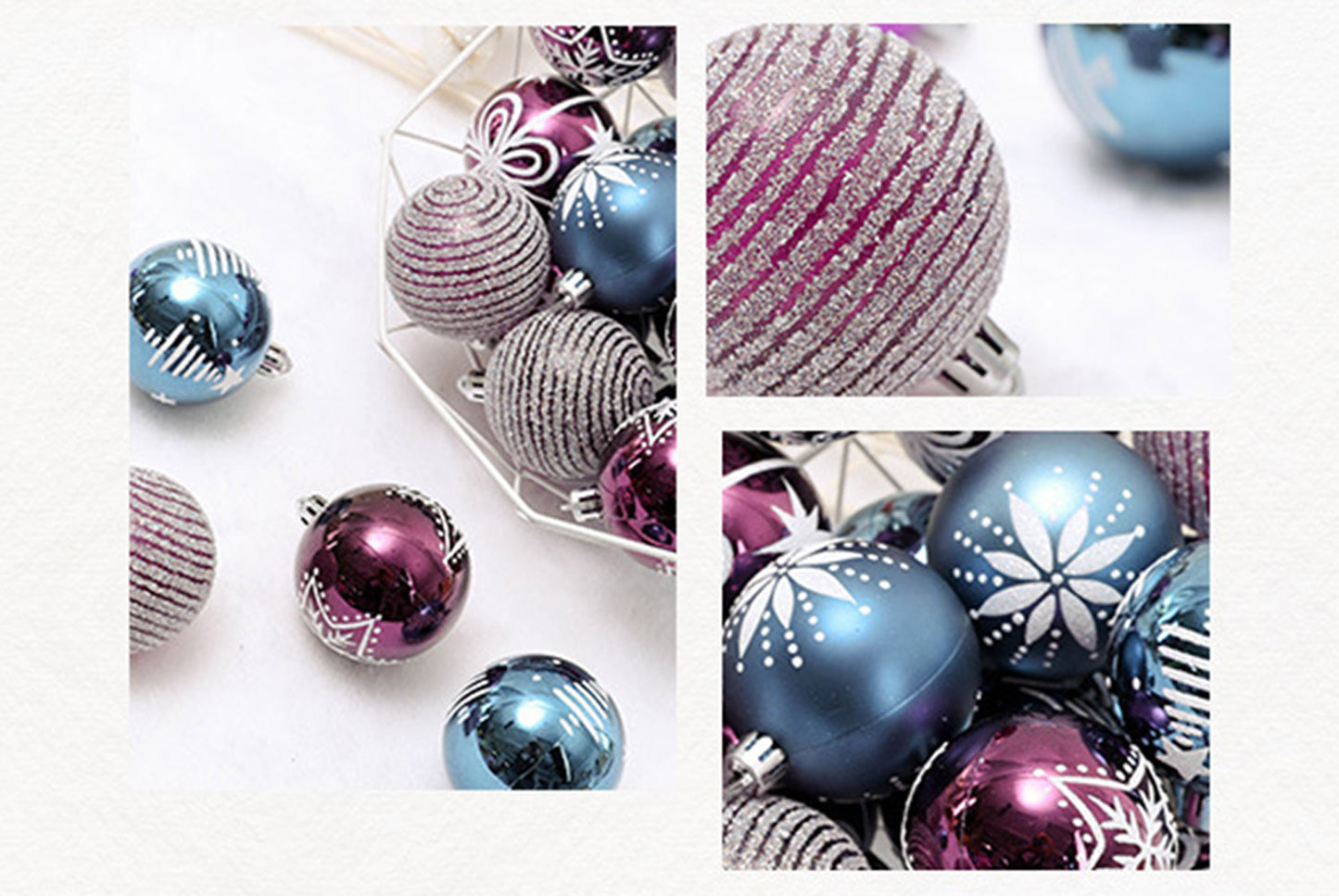 6cm/24 Blue-Purple Painted Ball Set