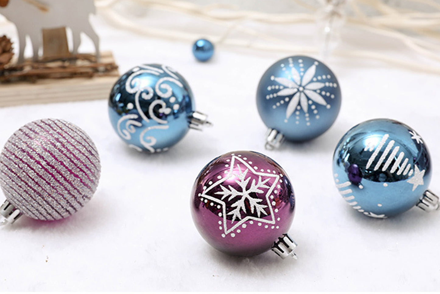 6cm/24 Blue-Purple Painted Ball Set